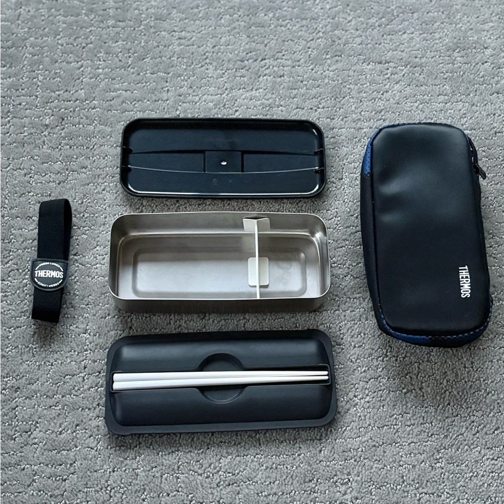 Thermos Bento Box Dsd704 Lbk Stainless Fresh Lunch 700Ml Line Black N2 Lunch